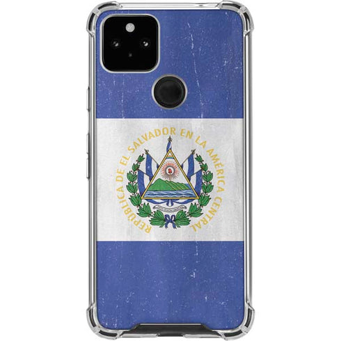 El Salvador Flag Distressed Pixel Cases